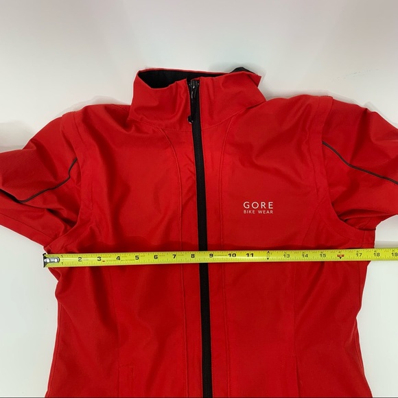 Gore Bike Wear Windstopper Active Shell Red Cyclist Jacket Multi Pocket Sz Small - Picture 14 of 15